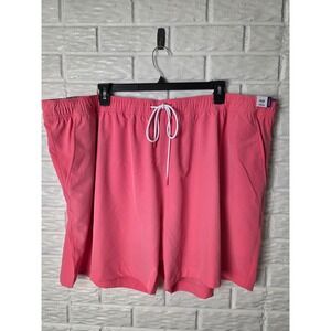 NWT Caribbean Swim Shorts Trunks Waveliner Men's 4XB Big Lined  Pink color